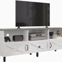 Modern TV Stand for 70/65/60/55 inch,TV Table Farmhouse Media Console with Storage Cabinet and Open tv cabinet living room