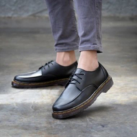 Porto Sepatu Formal Pria Hitam Coklat Pantofel Kantor Kulit Pu 39 PORTO HITAM