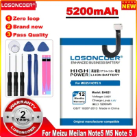 LOSONCOER 5200mAh BA621 Battery For Meizu Meilan Note5 M5 Note 5 Smart Phone Battery