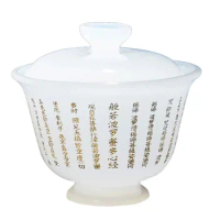 Zen Sutra Tea Tureen Jade Porcelain Tea Bowl 150ml Sculpture Teaware Master Cup Vintage Gaiwan As Gift