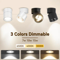 Colors Dimmable Led Downlight Foldable 360° Adjustable Spot Ceiling Lamp 7W 10W 15W Aluminum Led Spotlights For Living Room 220V