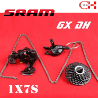 SRAM GX 1X7 7 Speed DH MTB Bike Groupset Shifter Trigger Lever Rear Derailleur Chain Cassette 11-25T HG Freewheel Bicycle Kit
