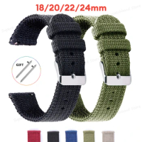 High Quality Nylon Canvas Watch Bands Quick Release Woven Soft Bracelet for Seiko Men Women Sport Wristband 18/20/22/24mm