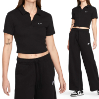 Nike AS W NSW ESSNTL SS Polo CRP 女款 黑色 翻領 休閒 短袖 DV7885-010
