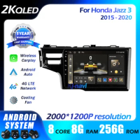 Android 14 For Honda Jazz 3 2015 - 2020 Fit 3 GP GK 2013-2020 Carplay Auto Car Radio Multimedia Video Player GPS WiFi Head Unit