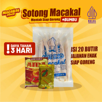 Macakal - Paket Hemat Sotong Mentah Isi 20 + Bumbu Tabur Atom Bulan + Cabe Bubuk AIDA