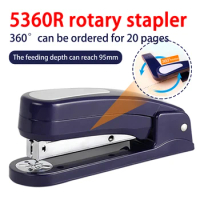Rotatable Stapler Staples Bookbinding Office 360 Heavy Effortless 24/6 Supplies Duty Paper Use s School Long