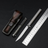 True M390 folding knife TC4 Titanium handle practical survival outdoor camping hunting fruit pocket knives EDC tools CS GO