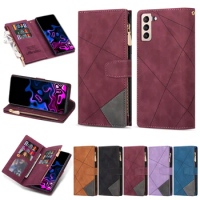 Wallet Phone Case For Samsung Galaxy S22 S21 Ultra S20 FE S10Lite S10E S10 S9 S8 Plus S7 S7Edge Flip Card Slot Phone Case Cover