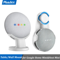 PlusAcc Outlet Wall Mount Desktop Stand Holder for Google Home Mini Nest Mini Space-Saving Accessories No Messy Wires or Screws