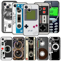 Vintage Tape Camera Gameboy Phone Case For iPhone 17 16 15 14 13 12 11 Pro Max Air Mini Plus Black C