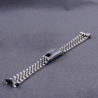 Rolamy 22mm 316L Steel Solid Curved End Screw Links With Oyster Clasp Jubilee Bracelet Strap For SEIKO 5 Sports SSK001 003 005