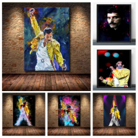 DIY Paints By Numbers Queen Legendary Singer 50x40cm Art Picture Decorative Canvas Wall Artcraft Oil Painting By Numbers