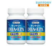 三得利官方直營 魚油 DHA＆EPA+芝麻明E 120顆x2入組
