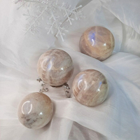 ☼☾ 精品藍暈月光球1-4號-附歐風典雅球座(銀款) 月光石球 水晶球 藍暈月光石 祭壇 許願 儀式 🔯聖哲曼🔯