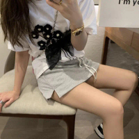 Drawstring short skirt, one-step skirt, anti-exposure,