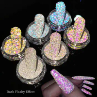 Shinning Sequins UV Gel Polish Powder Reflective Nail Glitter Sparkling Diamond Powder Nail Pigment Nail Glitter Powder