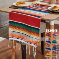 Color Stripe Table Runners Modern Mexican Blanket Style Country Wedding Decoration Boho Decor Runner Christmas Home Tablecloth