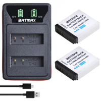 750mAh DMW-BLH7 BLH7 DMW-BLH7PP DMW-BLH7E Battery + LED USB Charger with Type C for Panasonic Lumix DMC-GM5,DMC-GF7,DMC-GF8