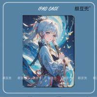 Kamisato Ayaka Anime Genshin Impact Case For Galaxy Tab S9Lite 8.7 2021Case SM-T220/T225 Tri-fold stand Cover Galaxy Tab S6 lite