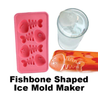 Novel Fun Fishbone FISHBONE Cocktails Silicone Mold Ice Cube Tray Chocolate Fondant Mould Diy Bar Party Drink Home Gadgets