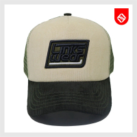 Topi Trucker Jaring Visor Pendek Corduroy Linkswear Army Cream 003