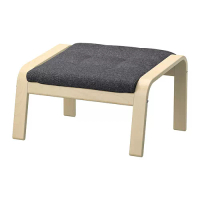 POÄNG 椅凳, 實木貼皮, 樺木/gunnared 深灰色