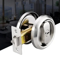 Modern Sliding Door Lock Kitchen Bathroom Double Hook Lock Wooden Door Embedded Hidden Lockset Home with Key Hardware Locks