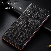 Genuine Leather Phone Funda for Xiaomi Poco X3 Pro Case Stand Flip Carcasa for POCO X3Pro Fundas Skin coque capa Fasion Cases
