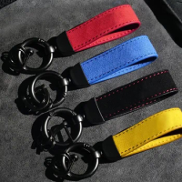 Car Metal Leather Suede Styling Power Emblem Keychain Key Chain Ring For BMW M X1 X3 X4 X5 X6 X7 E46 E90 F20 E60 E39 Accessories