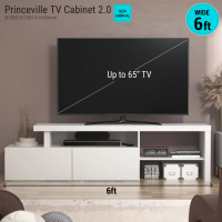 Synergy House Princeville Tv Cabinet 2.0 (1800mm) | Kabinet Tv Up to 65Inch | 6ft Tv Cabinet
