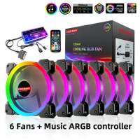 RGB Series Case Fan, Wireless RGB LED 120mm Fan,Quiet Edition High Airflow Adjustable Color LED Case Fan For PC Cases,RGB123-3