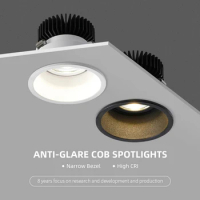 Anti-Glare LED Downlight 20W 12W 7W Led Spot Lights 220V 110V Led Bulb Recessed Downlight Led Bedroom Indoor LED Spot Lighting