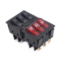 2Pcs/Lot  Kcd4  Kcd3-9  Trip Rocker Switch  Black Red