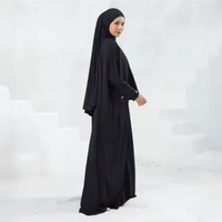 Lozy Hijab - Hafisa Abaya Set (Abaya Gamis Set Khimar Haji dan Umrah Bahan Jersey) Navy New Material