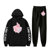 Link Click Anime Two Piece Set Hoodie Sweatpant Long Sleeve Woman Man Suit 2022 Casual Style Harajuku Streetwear Unisex Clothes