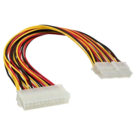 สายต่อไฟ ATX 24Pin ให้ยาวขึ้น ATX 24 Pin Male to 24Pin Female Power Extension Cable Internal PC PSU 