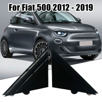 Bright black mirror triangle trim plate For Fiat 500 1SJ85KX7AA 1SD00KX7AA L&R