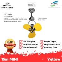 KIPAS ANGIN GANTUNG PLAFON MT EDMA 15IN MINI, YELLOW, CEILING FAN MOTOR AC REMOTE CONTROL