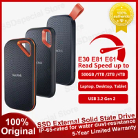 SanDisk Portable SSD 480GB 500GB 1TB 2TB 4TB E30 E81 E61 Solid State Hard Drive Flash Disk USB 3.2 External PSSD for PC Desktop