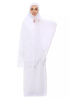 SITI KHADIJAH Siti Khadijah Telekung Modish Asanoha In White