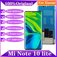 100% Original 6.47'' AMOLED Note10 lite LCD For Xiaomi Mi Note 10 lite LCD Display Touch Screen Digitizer Assembly Replacement