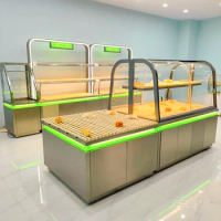 Bread center island cabinet display cabinet Glass cake shop display cabinet commercial baking pastry side cabinet display rack
