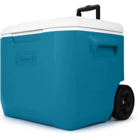 Coleman Chiller Series 60qt Wheeled Portable Cooler, Insulated Hard Cooler with Ice Retention &amp; Heavy-Duty Wheels &amp; Handle