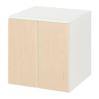SMÅSTAD/PLATSA 收納櫃, 白色 樺木/附層板, 60x57x63 公分