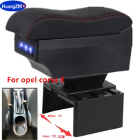For opel corsa E Armrest box For opel corsa E Center Storage box Interior Retrofit USB charging Car Accessories