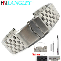Stainless Steel Bracelet Solid Buckle Watch Band for Seiko 5 SKX007 SKX013 Replacement Screws Link 18mm 20mm 22mm Sport Strap
