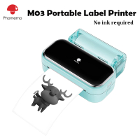 เครื่องพิมพ์ภาพแบบพกพา Phomemo M03 เครื่องปริ้นสติ๊กเกอร์ ไร้หมึก พิมพ์ที่อยู่ รูปภาพ ไฟล์ ป้าย บาร์โค้ด ฉลาก แถมกระดาษสติกเกอร์ Bluetooth Label Printer