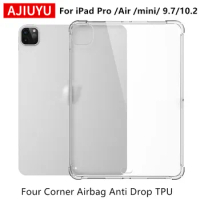AJIUYU Case For iPad Pro 11 Inch 2nd 3rd 12.9 6th Air 4th 5th 10.2 9th 8th 7th mini 6 5 4 3 2 1 Cover Transparent TPU Soft Shell