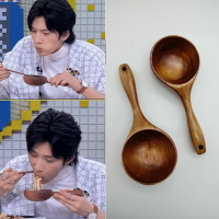 干飯人專用勺網紅吃播木勺韓式吃面勺長柄湯勺吃飯木質餐具喝湯勺